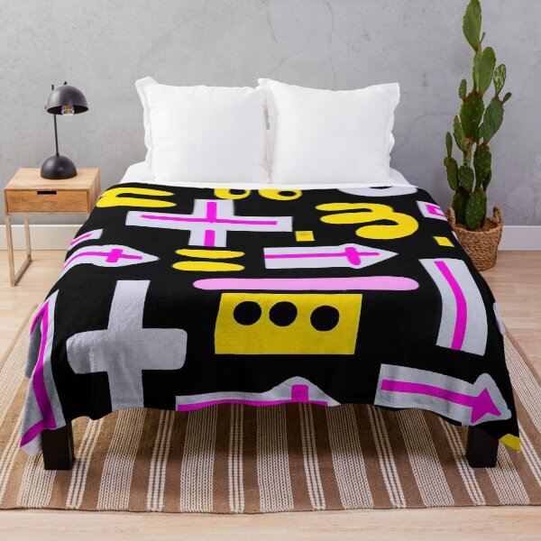 Item preview, Abstract Video Game Pattern - Retro Pop Art - Black, White, Pink and Yellow designed and sold by Inomaly Art.