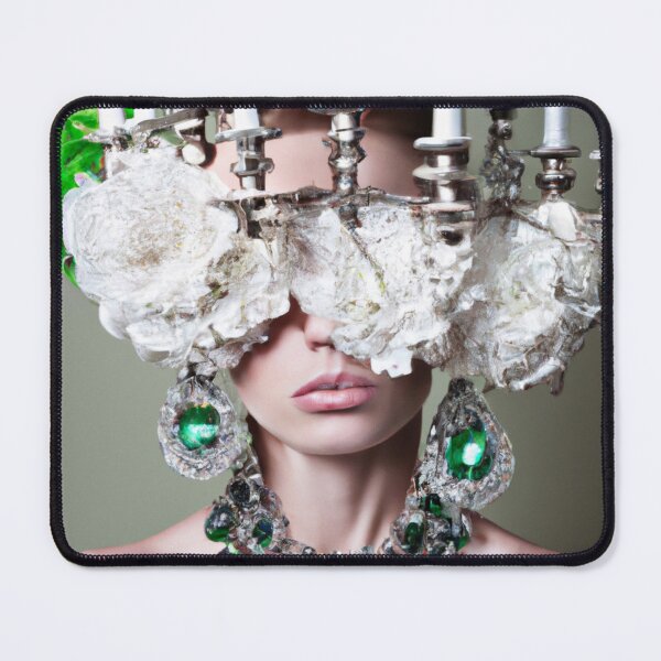 Item preview, Chandlier Art Portrait, Model , Fine Art Headpiece Crystal Masquerade Mask Art, Fashion Photography, Altered Model Portrait. Digital Art Print, Printable Wall Art designed and sold by RadRococo.