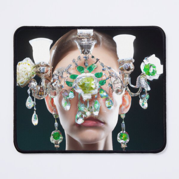 Item preview, Fine Art Headpiece Crystal Masquerade Mask Art, Chandlier Art Portrait, Fashion Photography, Altered Model Portrait. Digital Art Print, Printable Wall Art designed and sold by RadRococo.