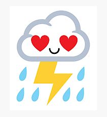 Thunderstorm Emoji Photographic Print