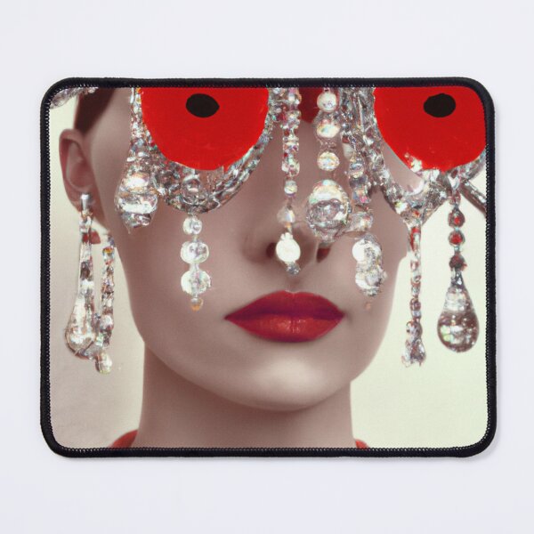 Item preview, Fine Art Headpiece Crystal Masquerade Mask Art, Fashion Photography, Altered Model Portrait. Digital Art Print, Printable Wall Art designed and sold by RadRococo.
