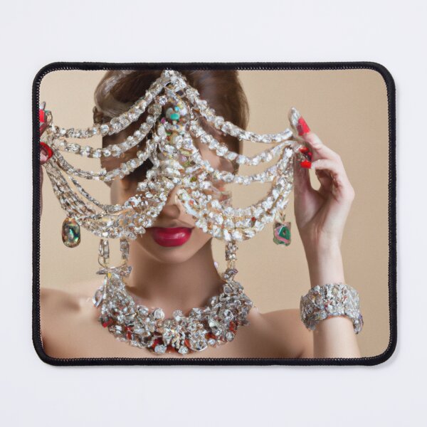 Item preview, Chandlier Art Portrait, Fine Art Headpiece Crystal Masquerade Mask Art, Fashion Photography, Altered Model Portrait. Digital Art Print, Printable Wall Art designed and sold by RadRococo.