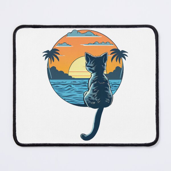 Item preview, Cat watching sunset in paradise designed and sold by mzchu.