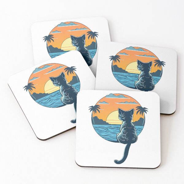 Item preview, Cat watching sunset in paradise designed and sold by mzchu.
