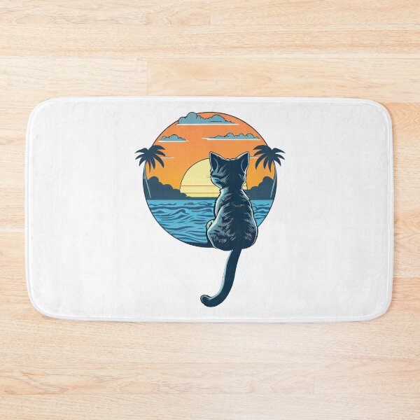 Item preview, Cat watching sunset in paradise designed and sold by mzchu.