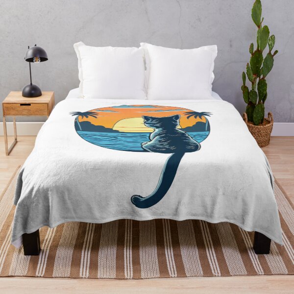 Item preview, Cat watching sunset in paradise designed and sold by mzchu.