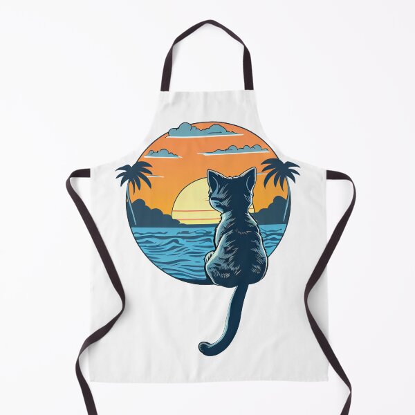 Item preview, Cat watching sunset in paradise designed and sold by mzchu.