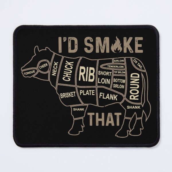 Item preview, Mens Chef Butcher Cook BBQ I'd Smoke That Cow Beef designed and sold by Plutshop.
