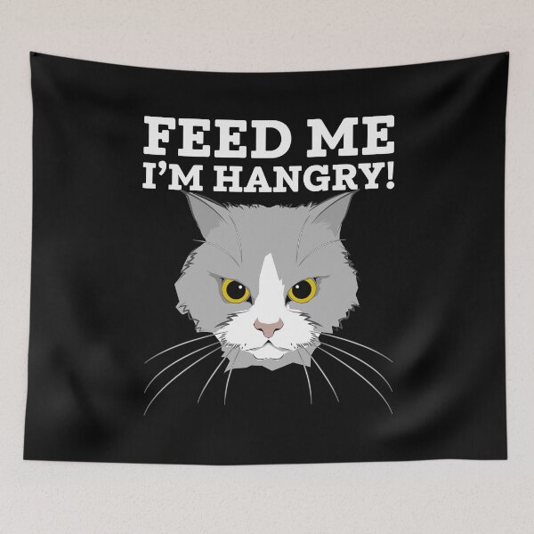Item preview, Feed me I'm Hangry. Angry Cat designed and sold by Gold Wings Tees.