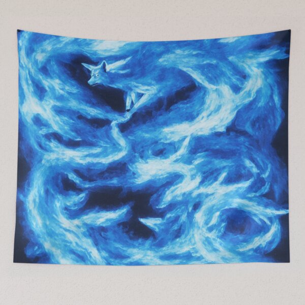Item preview, Blue Wolves with Blue Flame Bodies Digital Art designed and sold by DesignerKin.