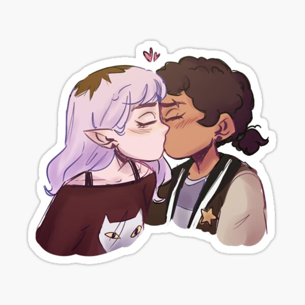  Lumity Kiss (Luz Noceda & Amity Blight Kissing in THO) The Owl  House Season 2 Fanart Bumper Sticker Vinyl Decal 5