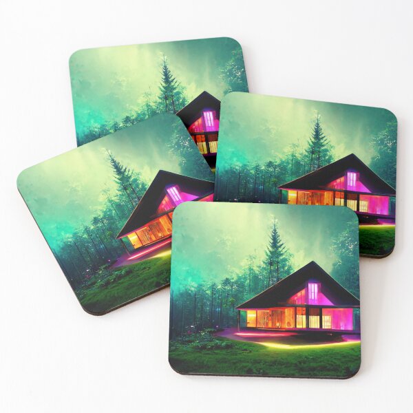 Item preview, Modern neon disco and bright chalet lost in the forest designed and sold by Paradigme.