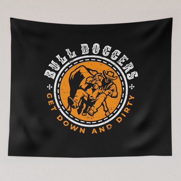 Item preview, Bull Doggers Get Down And Dirty - Steer Wrestling Rodeo designed and sold by Gold Wings Tees.