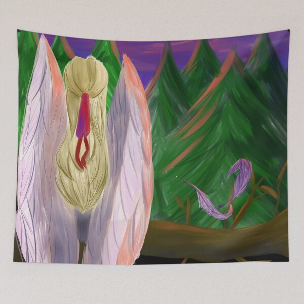 Item preview, Sweet Angel Sitting watching Sunset designed and sold by EdenDrawsArt.