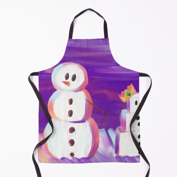 Item preview, Snowmen in a Vibrant Purple Night designed and sold by EdenDrawsArt.