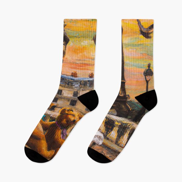Item preview, "We'll always have Paris." Loving bears sipping coffee at a cobblestone cafe in Paris at sunset with the Eifel Tower.  designed and sold by BBTravels.