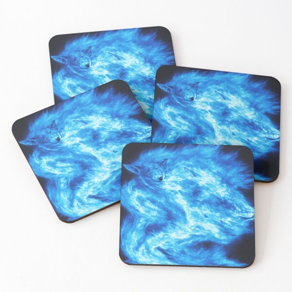 Item preview, Copy of Blue Wolves with Blue Flame Bodies Digital Art designed and sold by DesignerKin.