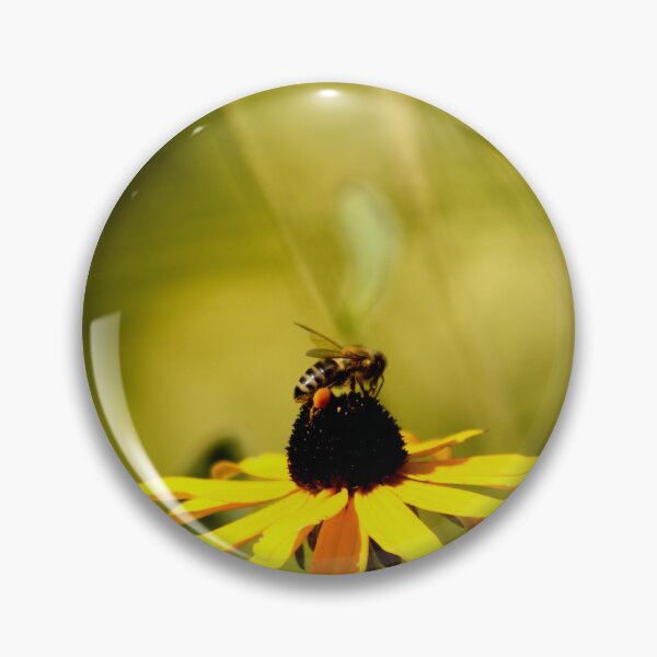 Item preview, Honey bee pollinating a yellow daisy flower designed and sold by Michaelerch.