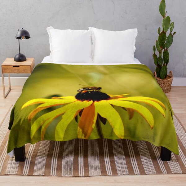 Item preview, Honey bee pollinating a yellow daisy flower designed and sold by Michaelerch.