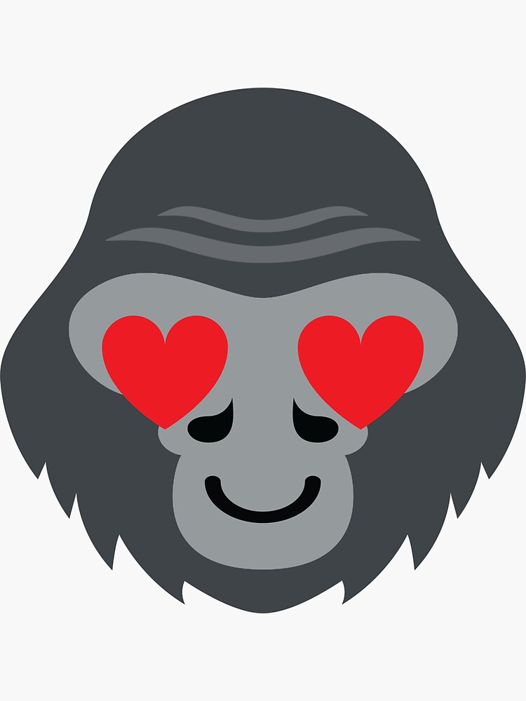 "Gorilla Emoji " Sticker by HippoEmo Redbubble