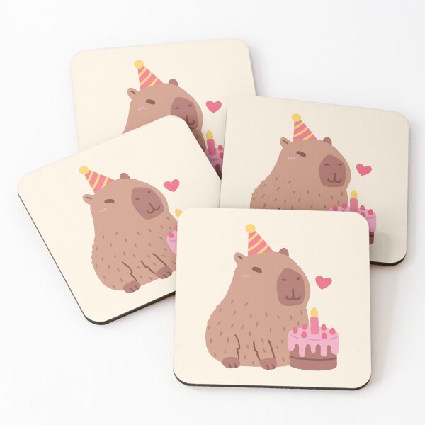 Item preview, Cute Capybara And Birthday Cake designed and sold by rustydoodle.