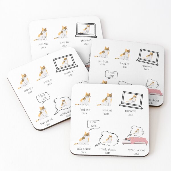 Item preview, feed the cat, look at cats, research cats, talk about cats, think about cats, dreams about cats designed and sold by Ashley0016.