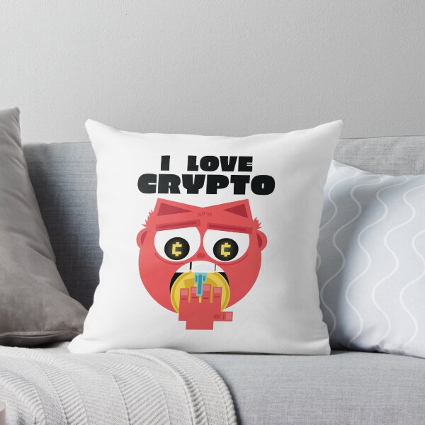 Item preview, I Love Crypto Devilish Emoji Face Eating Cryptocurrency Coin Funny Animated Design designed and sold by doseofwin.