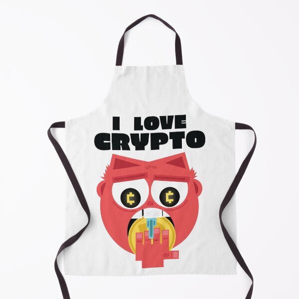 Item preview, I Love Crypto Devilish Emoji Face Eating Cryptocurrency Coin Funny Animated Design designed and sold by doseofwin.