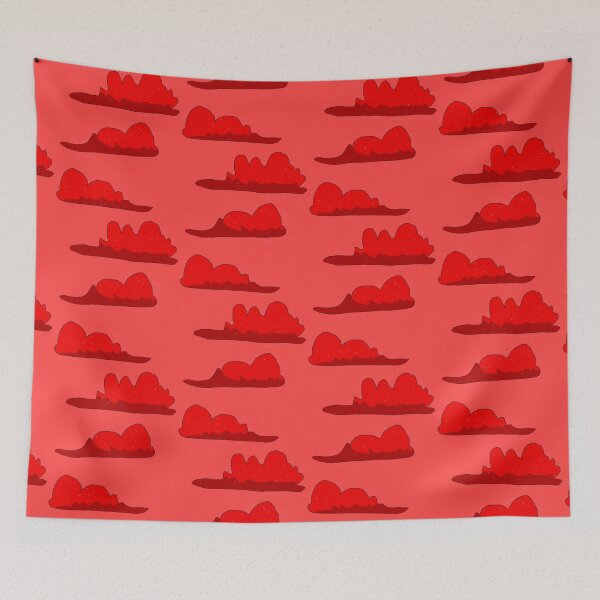 Item preview, Red Sparkly Fluffy Clouds designed and sold by Usagicollection.