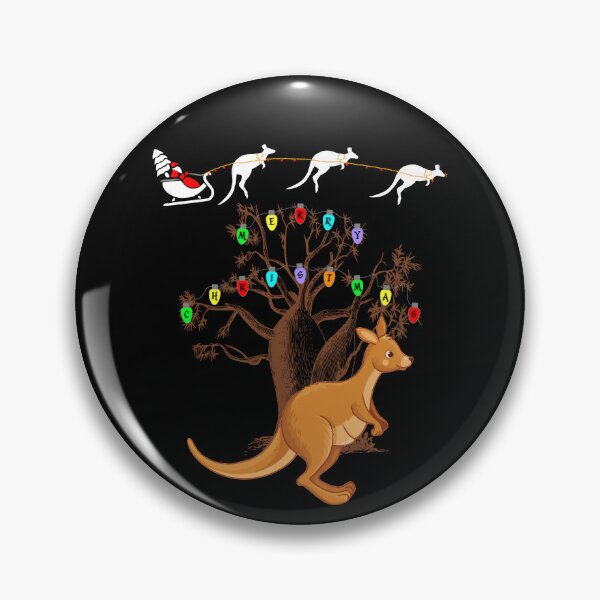 Item preview, Cute Joey Kangaroo And Australian Boab Tree With Christmas Lights Spelling Merry Christmas  designed and sold by Oaks Creations.