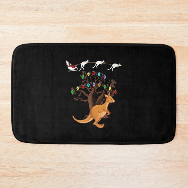 Item preview, Cute Joey Kangaroo And Australian Boab Tree With Christmas Lights Spelling Merry Christmas  designed and sold by Oaks Creations.