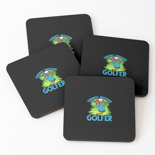 Item preview, Funny Shrimp/Prawn Pun Golfer. Shrimply Awesome Golfer designed and sold by Gold Wings Tees.