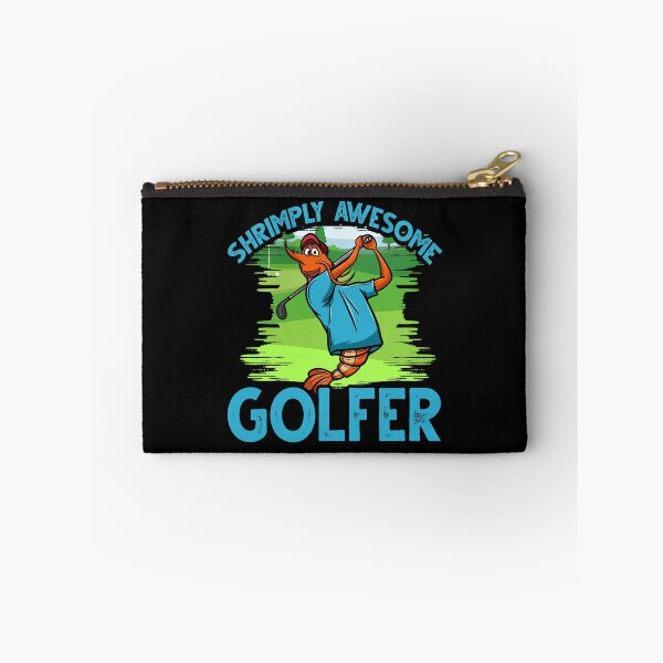 Item preview, Funny Shrimp/Prawn Pun Golfer. Shrimply Awesome Golfer designed and sold by Gold Wings Tees.