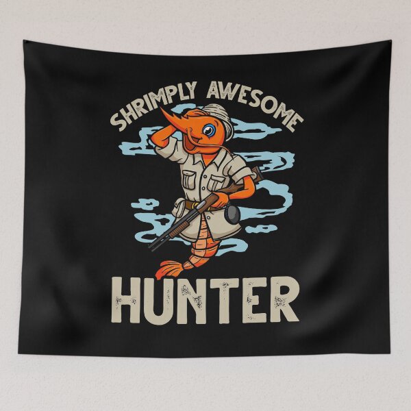 Item preview, Funny Shrimp/Prawn Pun. Shrimply Awesome Hunter designed and sold by Gold Wings Tees.