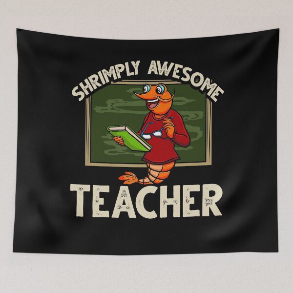 Item preview, Funny Shrimp/Prawn Pun. Shrimply Awesome teacher designed and sold by Gold Wings Tees.
