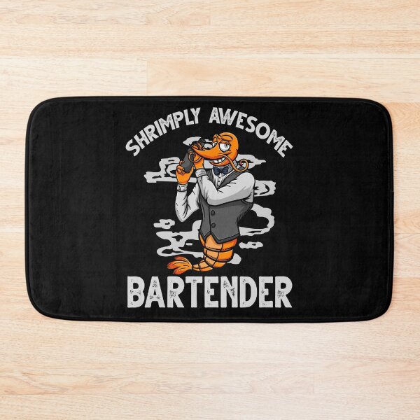 Item preview, Funny Shrimp/Prawn Pun. Shrimply Awesome Bartender designed and sold by Gold Wings Tees.