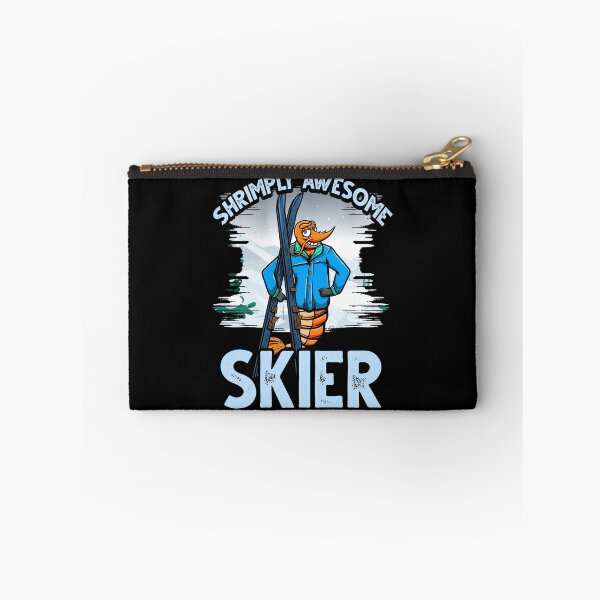 Item preview, Funny Shrimp/Prawn Pun Skier. Shrimply Awesome Skier designed and sold by Gold Wings Tees.
