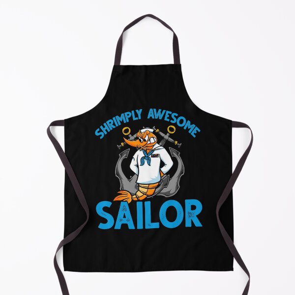 Item preview, Funny Shrimp/Prawn Pun. Shrimply Awesome Sailor designed and sold by Gold Wings Tees.