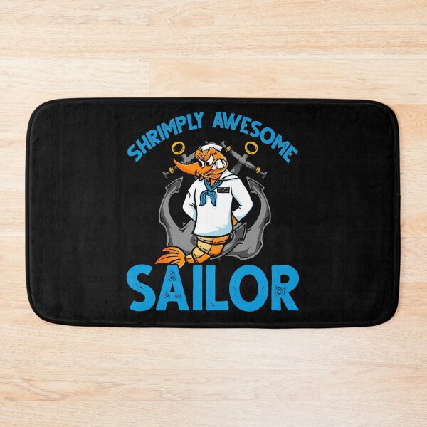 Item preview, Funny Shrimp/Prawn Pun. Shrimply Awesome Sailor designed and sold by Gold Wings Tees.