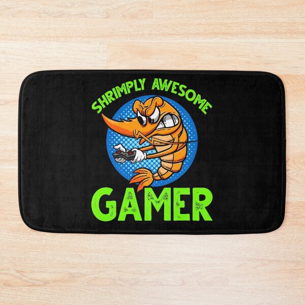 Item preview, Funny Shrimp/Prawn Pun. Shrimply Awesome Gamer designed and sold by Gold Wings Tees.