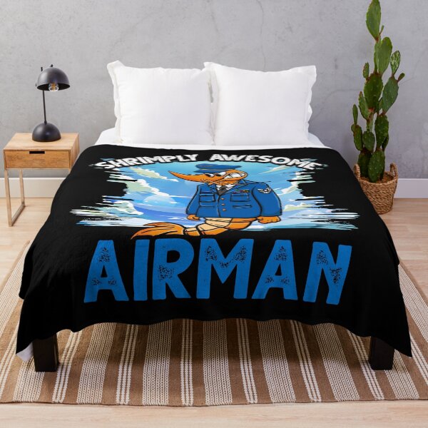 Item preview, Funny Shrimp/Prawn Pun. Shrimply Awesome Airman. designed and sold by Gold Wings Tees.