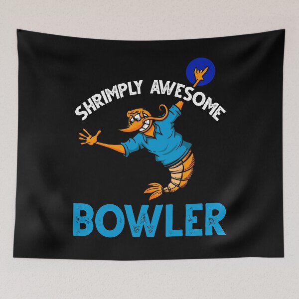 Item preview, Funny Shrimp/Prawn Pun. Shrimply Awesome Bowler designed and sold by Gold Wings Tees.