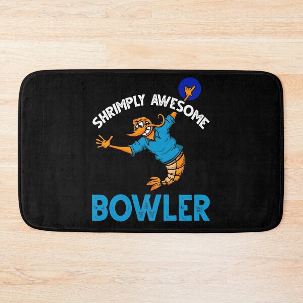 Item preview, Funny Shrimp/Prawn Pun. Shrimply Awesome Bowler designed and sold by Gold Wings Tees.