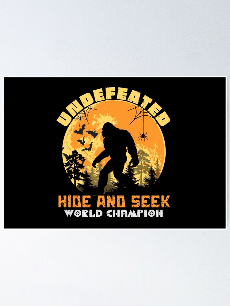 Bigfoot Undefeated Hide And Seek World Champion Bigfoot Retro Vintage Sasquatch Silhouette 