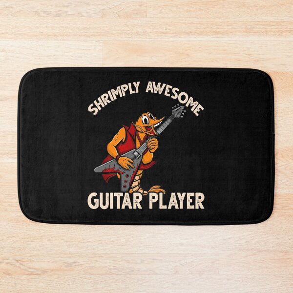 Item preview, Funny Shrimp/Prawn Pun. Shrimply Awesome Guitar Player designed and sold by Gold Wings Tees.