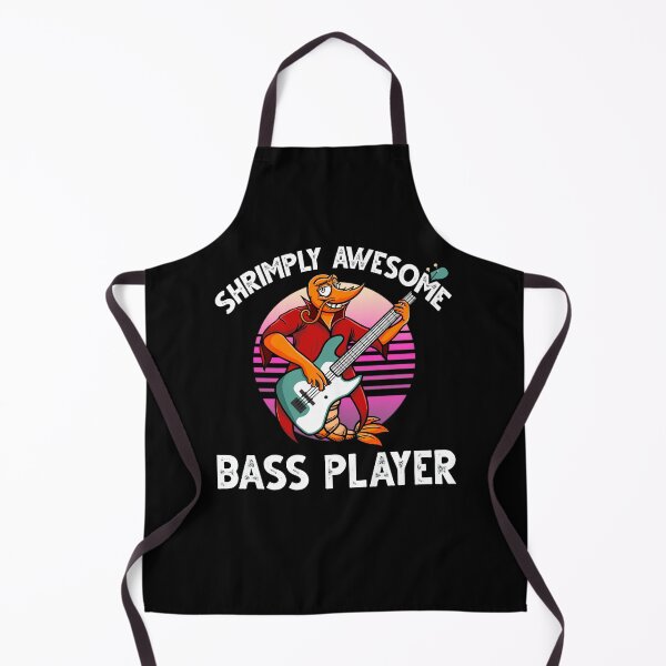 Item preview, Funny Shrimp/Prawn Pun. Shrimply Awesome Bass Player designed and sold by Gold Wings Tees.
