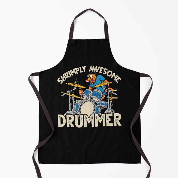 Item preview, Funny Shrimp/Prawn Pun. Shrimply Awesome Drummer designed and sold by Gold Wings Tees.