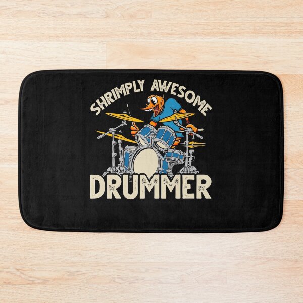 Item preview, Funny Shrimp/Prawn Pun. Shrimply Awesome Drummer designed and sold by Gold Wings Tees.