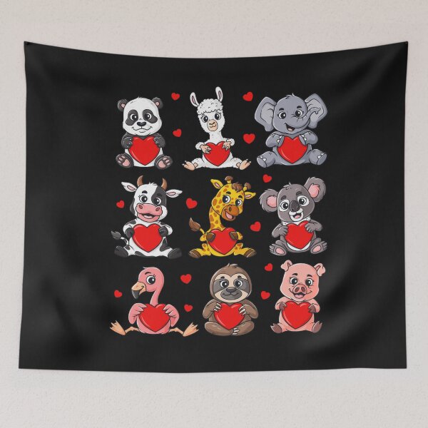 Item preview, Cute Valentines Day Animals Holding Hearts Boys Girls Kids T-Shirt designed and sold by Knight-Saverin.