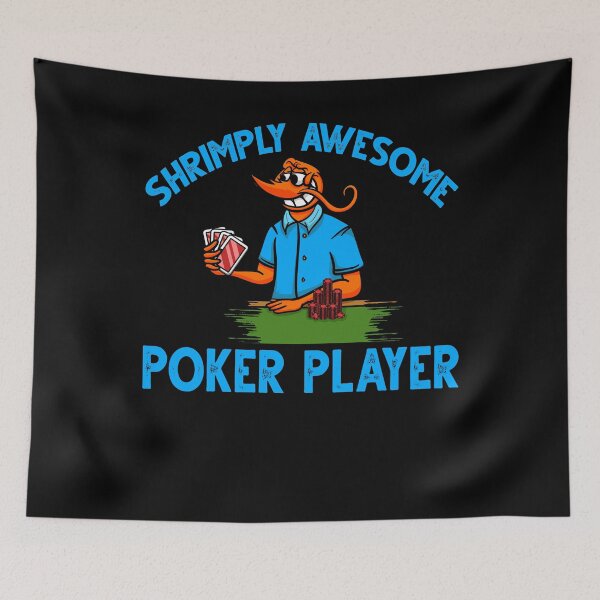 Item preview, Funny Shrimp/Prawn Pun. Shrimply Awesome Poker Player designed and sold by Gold Wings Tees.